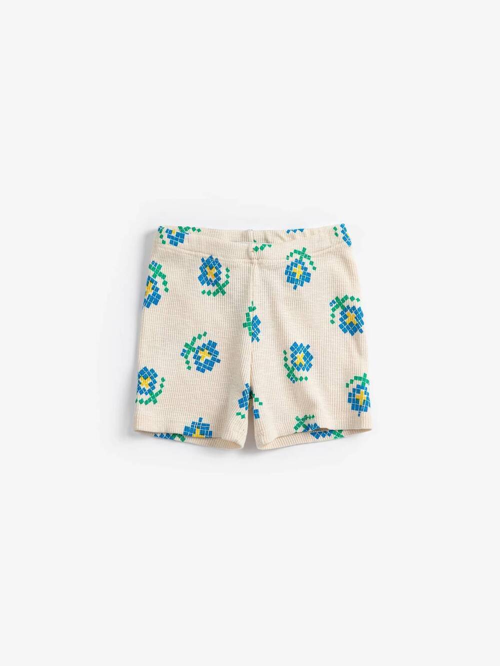NEW BOBO CHOSES kid's pixel flowers all over bike short in white